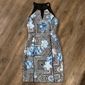 Guess Black/Floral Bodycon Dress